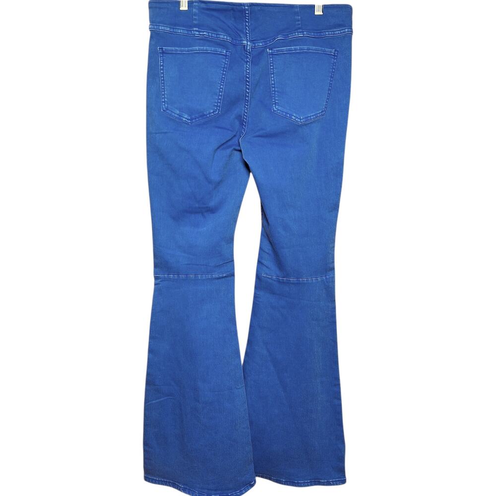 Free People Penny Pull-on flare high rise jegging bellbottom pants bright blue - Picture 3 of 6